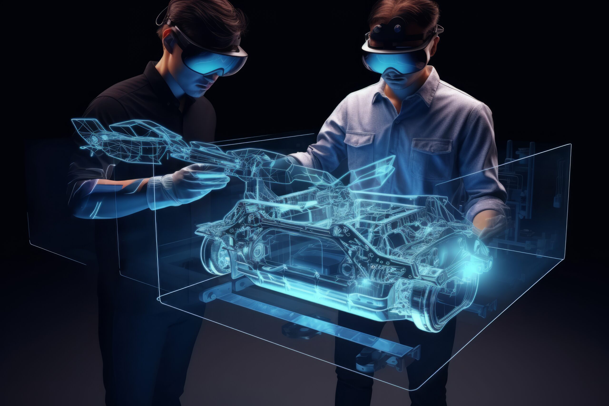 Engineers leverage immersive Augmented Reality (AR) to visualize and refine complex mechanical structures, enabling real-time collaboration and precision engineering without the need for physical prototypes.