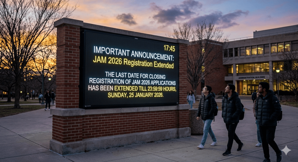 JAM 2026 Applications Registration Closing Date Extended